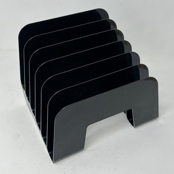 Vintage 2001 ELDON STEP SORTER Black Desk Organizer Office File Holder Mail USA - Picture 1 of 11